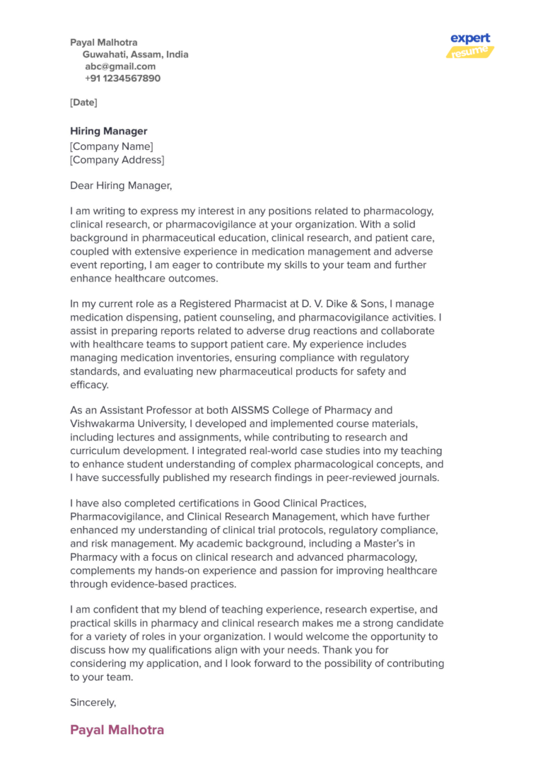 Cover Letter Example 2